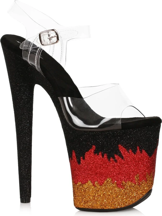 Ellie Shoes Women's Glitter Platform Heeled Sandal