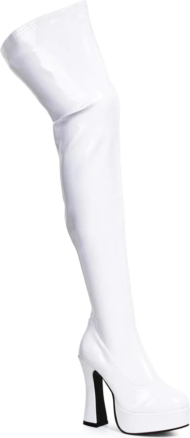Ellie Shoes Women's Thrill-WHT-6 Over-The-Knee Boot