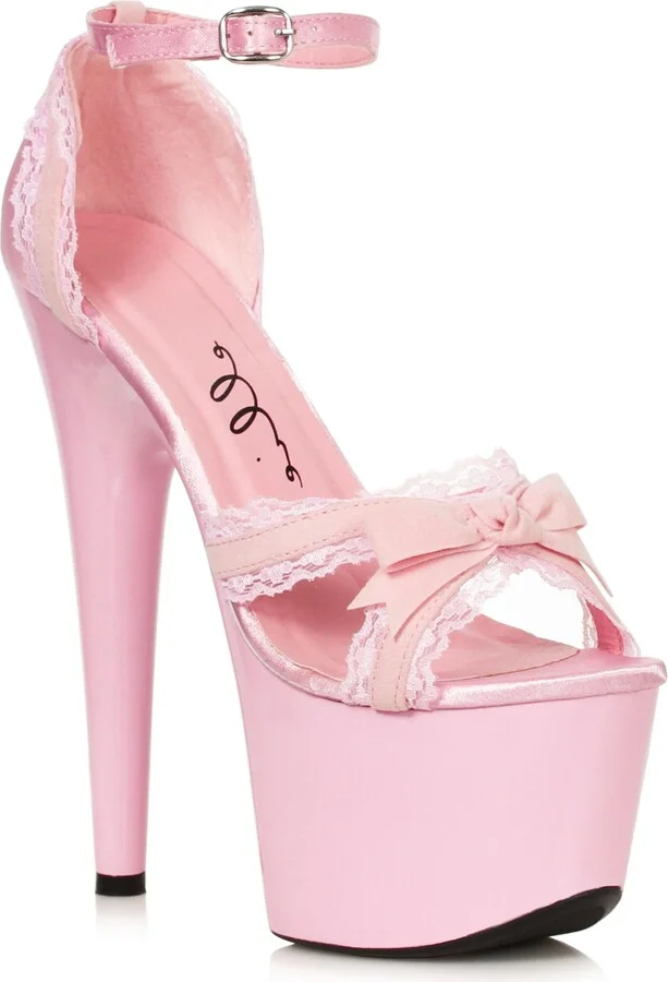 Ellie Shoes Women's Velvet Lace & Bow Heeled Sandal