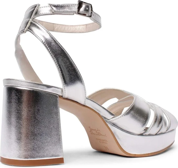 Ellie Silver Block Heel Sandals - Image 5