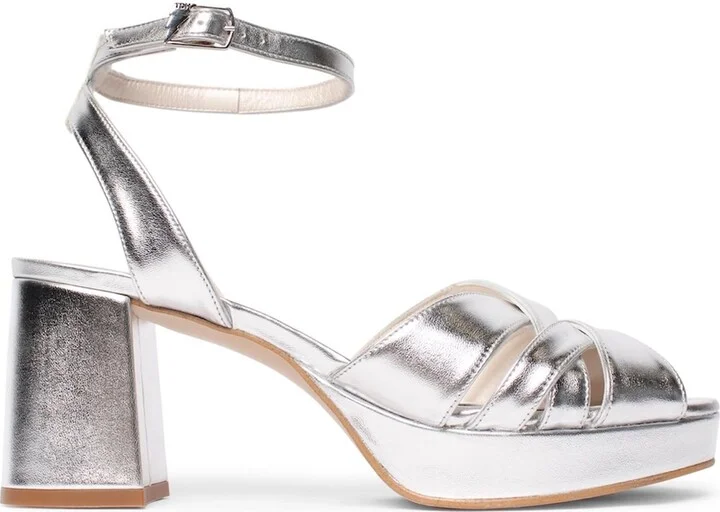 Ellie Silver Block Heel Sandals