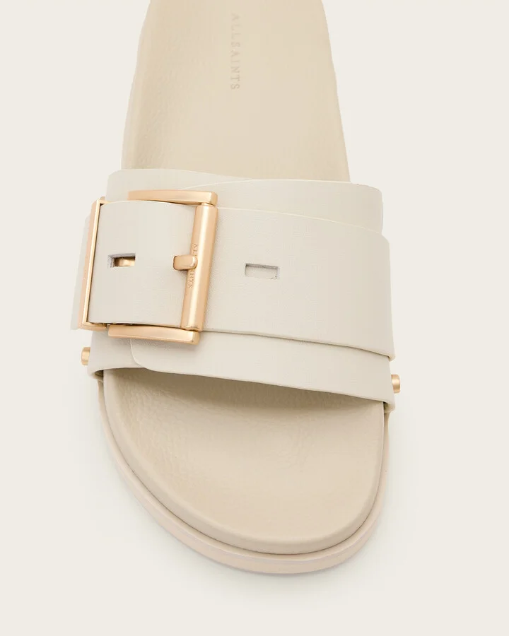 Ellie Studded Buckle Leather Sliders - Image 3