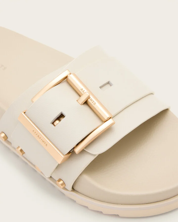Ellie Studded Buckle Leather Sliders - Image 6