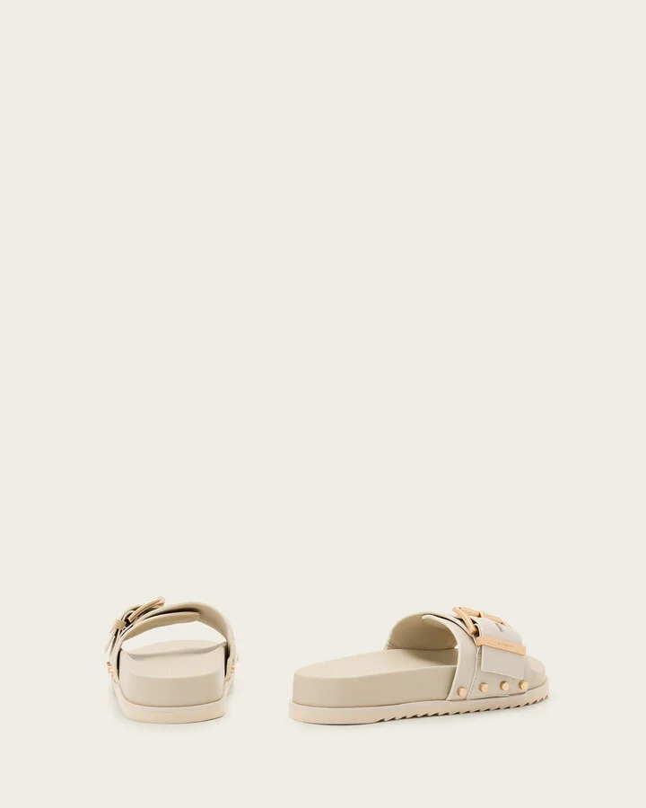 Ellie Studded Buckle Leather Sliders - Image 7