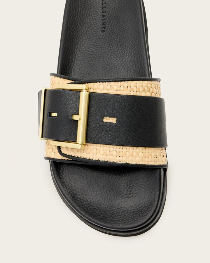 Ellie Studded Buckle Leather Sliders - Image 3