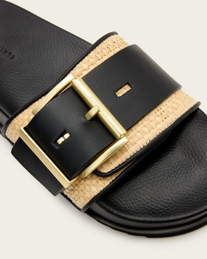 Ellie Studded Buckle Leather Sliders - Image 5