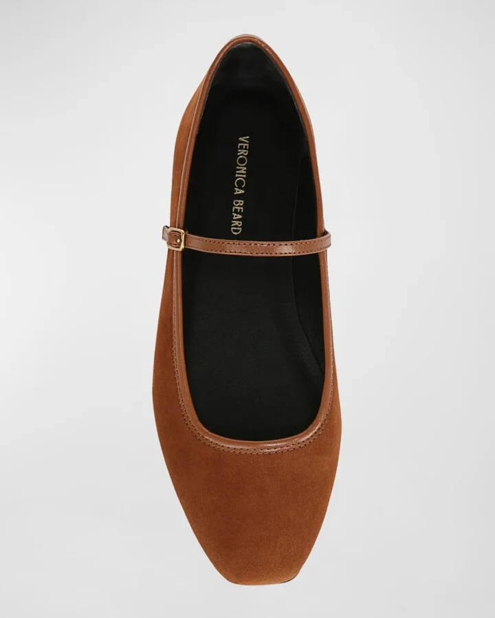 Ellie Suede Mary Jane Ballerina Flats - Image 2