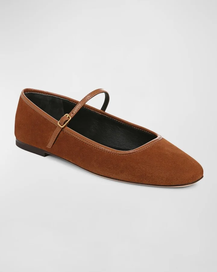 Ellie Suede Mary Jane Ballerina Flats - Image 3