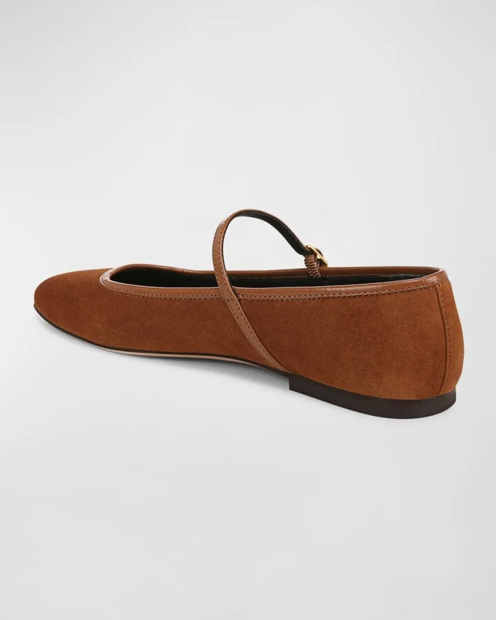 Ellie Suede Mary Jane Ballerina Flats - Image 4