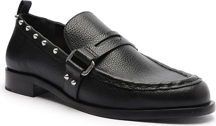 Elliot Studded Leather Penny Loafers - Image 2