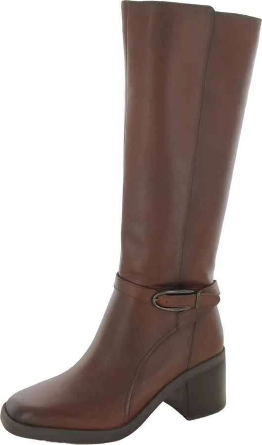 Elliot Womens Leather Square Toe Knee-High Boots