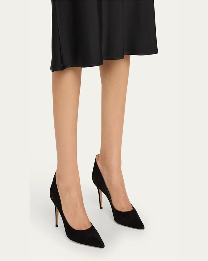 Ellipsis Suede Stiletto Pumps - Image 3