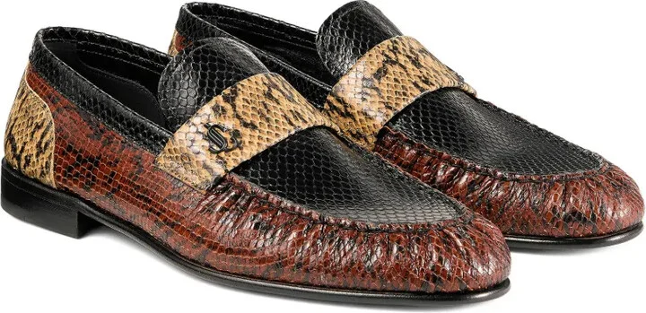 Ellis snakeskin-panelled loafers - Image 2