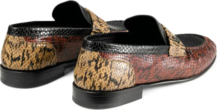 Ellis snakeskin-panelled loafers - Image 3