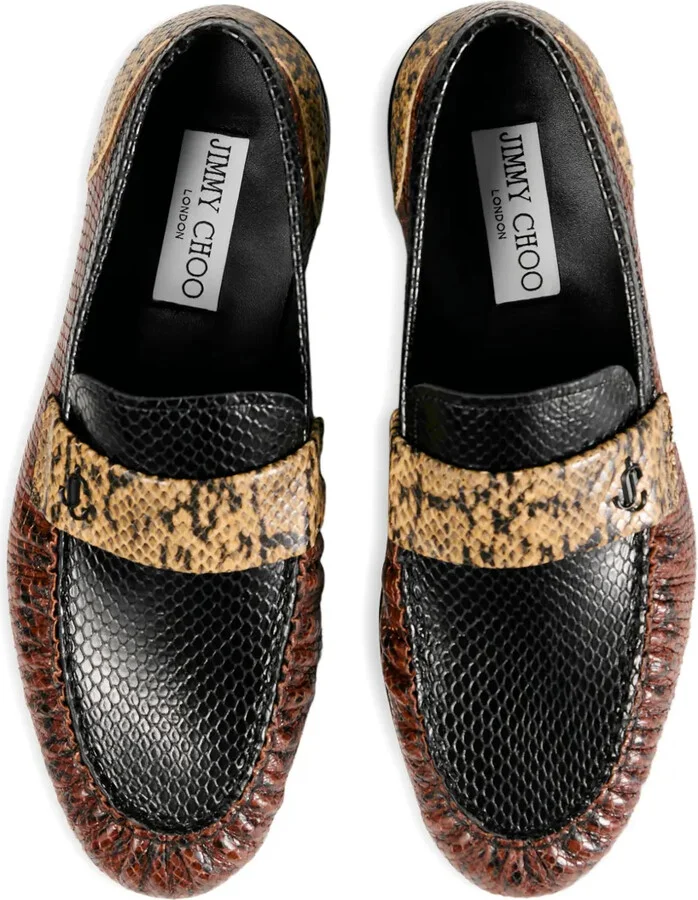 Ellis snakeskin-panelled loafers - Image 4