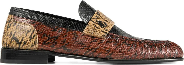 Ellis snakeskin-panelled loafers