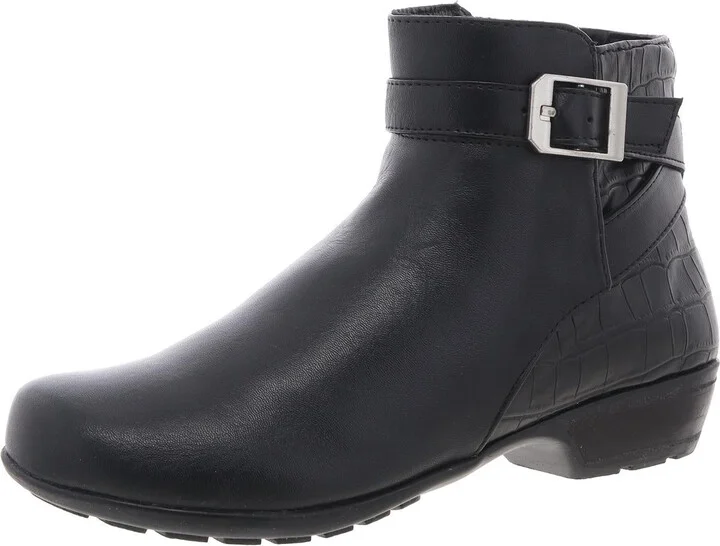 Ellis Womens Animal Print Leather Booties