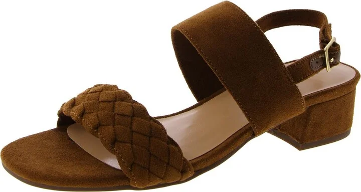 Ellison Womens Faux Suede Ankle Strap Heels