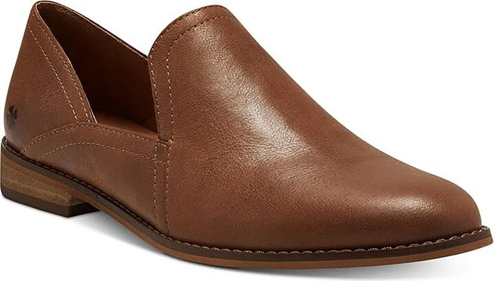 Ellopy Womens Leather Almond Toe Loafers