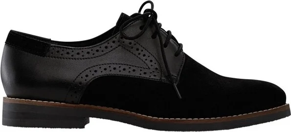 ellos Women's Lace-Up Oxford Flats - 9 M, Black (Wide Widths Available)