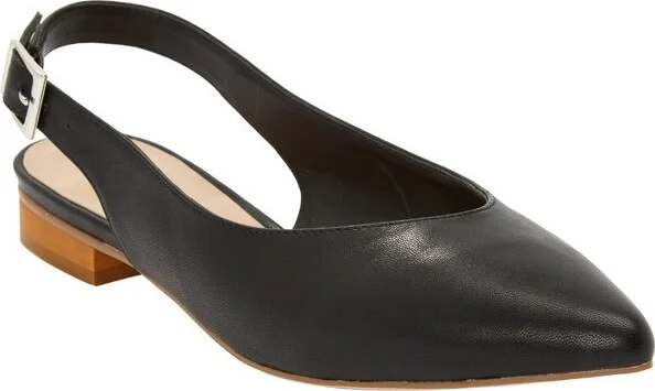 ellos Women's Slingback Flats - 7 1/2 M, Black (Wide Widths Available)