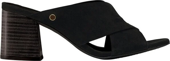 ellos Women's Suede Block Heel Sandal - 8 M, Black (Wide Widths Available)