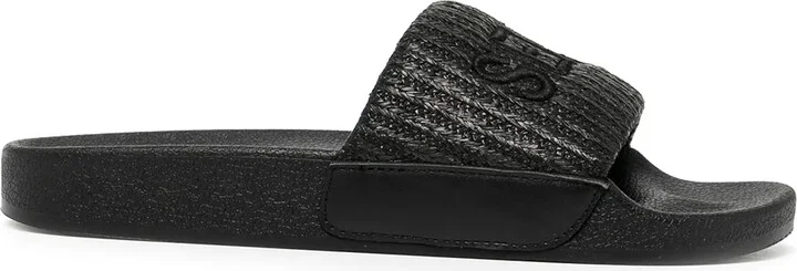 Elly II logo-embroidered slides