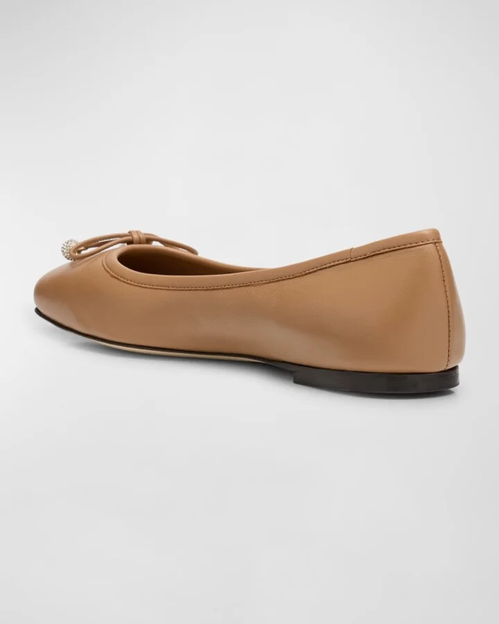 Elme Leather Bow Ballerina Flats - Image 2
