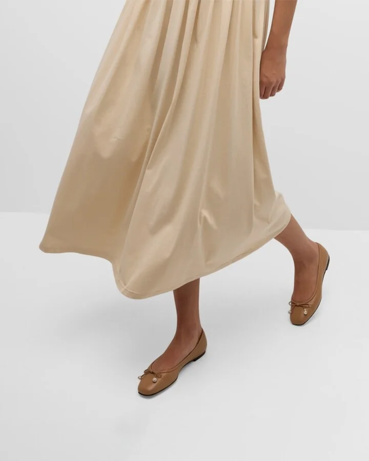 Elme Leather Bow Ballerina Flats - Image 8