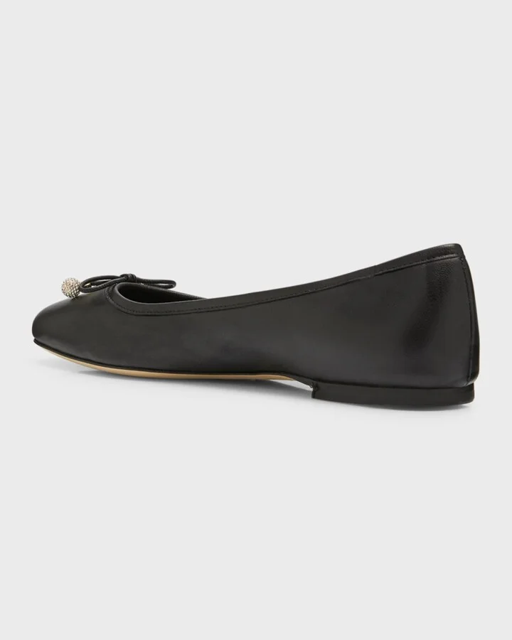 Elme Leather Bow Ballerina Flats - Image 5