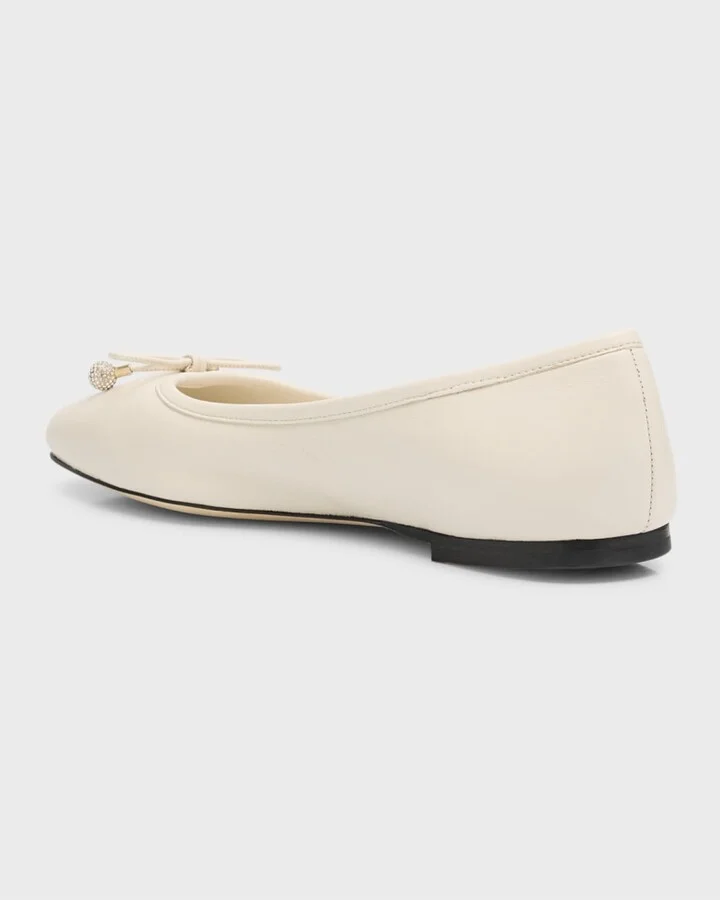 Elme Leather Bow Ballerina Flats - Image 3