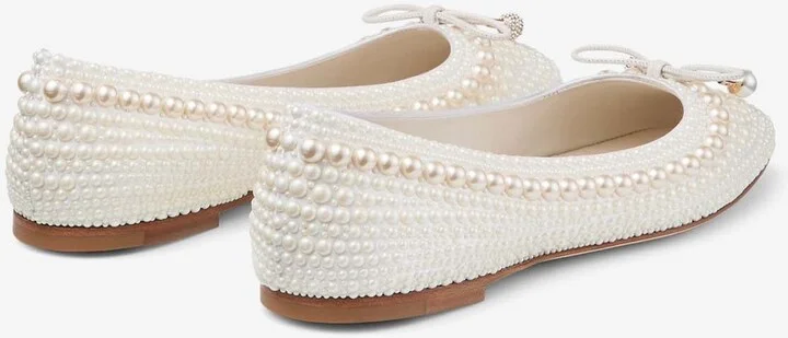 Elme Pearl Embellished Flats - Image 2