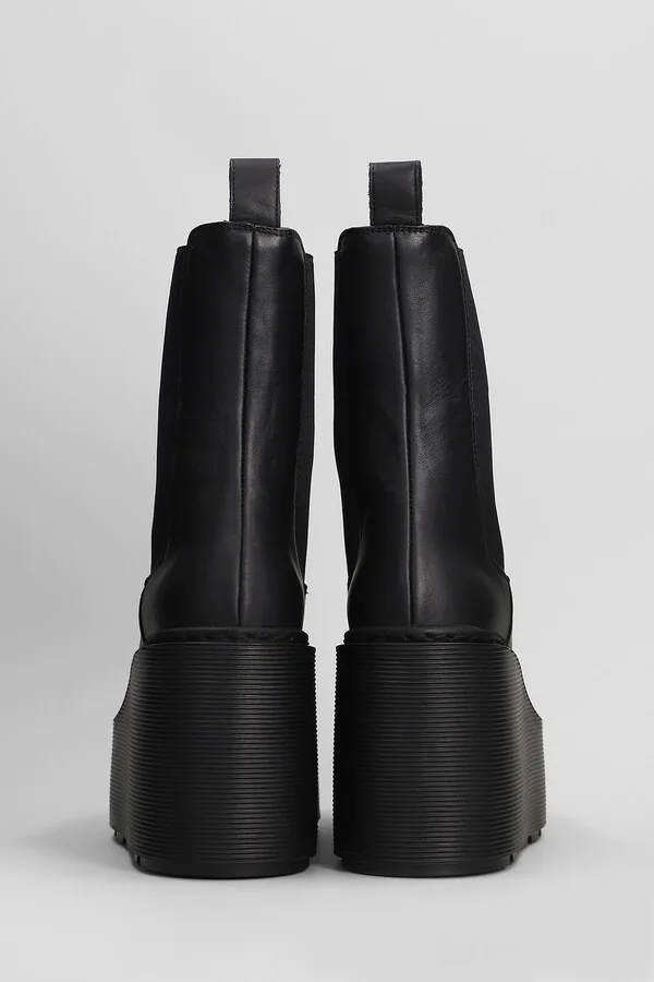 Elodie 101 High Heels Ankle Boots In Black Leather - Image 4