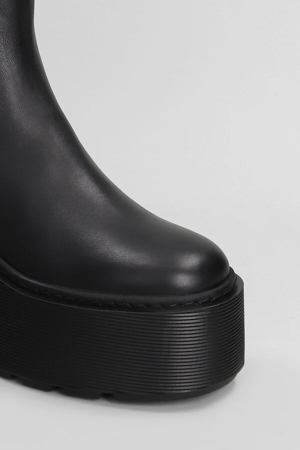 Elodie 101 High Heels Ankle Boots In Black Leather - Image 5