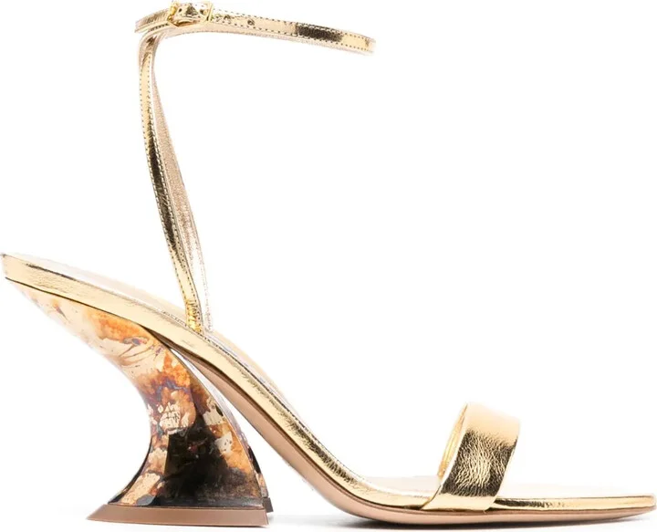 Elodie 75mm metallic-finish sandals