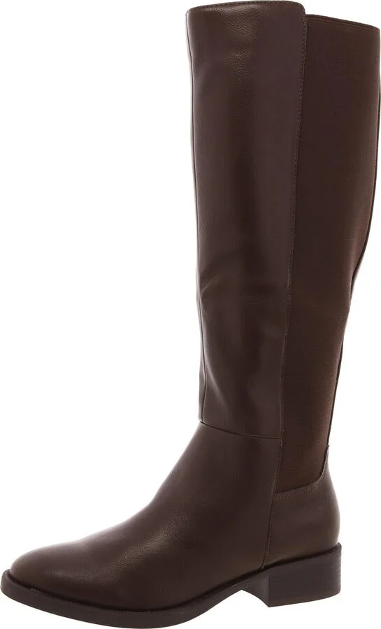 Eloise Womens Zip Up Slip On Knee-High Boots