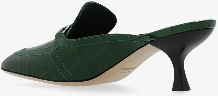 Eloyde 55 Croc-Embossed Leather Mules - Image 2