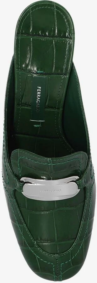 Eloyde 55 Croc-Embossed Leather Mules - Image 3