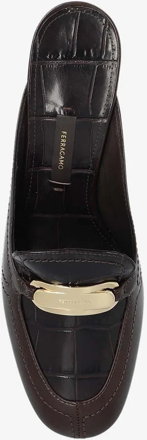 Eloyde 55 Croc-Embossed Leather Mules - Image 3