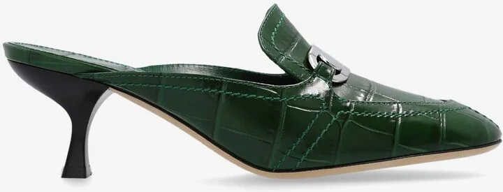 Eloyde 55 Croc-Embossed Leather Mules