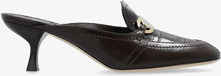 Eloyde 55 Croc-Embossed Leather Mules