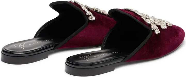 Elsa crystal velvet mules - Image 3