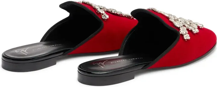 Elsa crystal velvet mules - Image 3