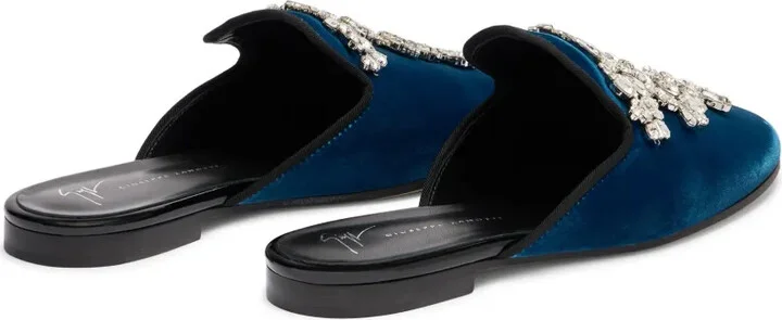 Elsa crystal velvet mules - Image 3
