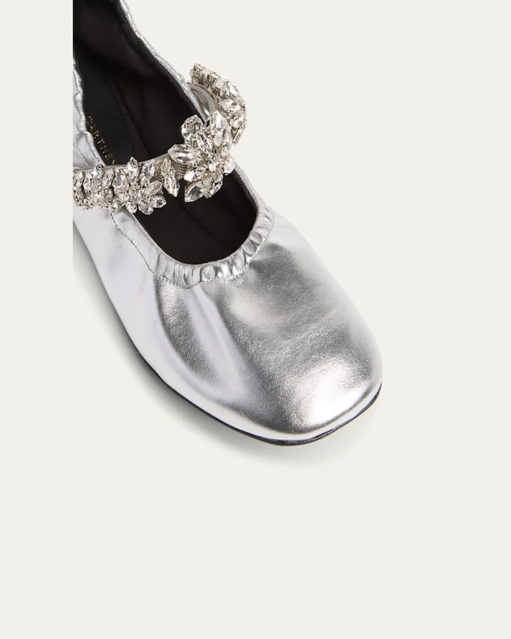 Elsa Metallic Vegan Mary Jane Ballet Flats - Image 5