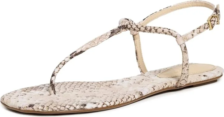 Elsha Flat Sandal In Beige Latte