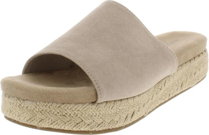 Eltie Womens Faux Suede Platform Mules