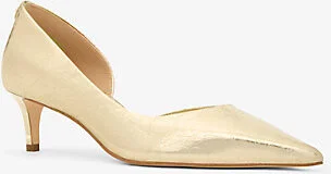 Elyse Crackled Metallic Leather Kitten Pump
