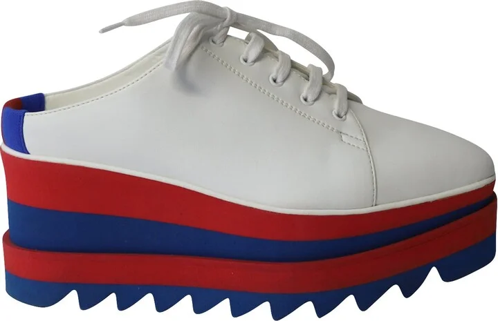 Elyse Platform Brogues in White Vegan Leather