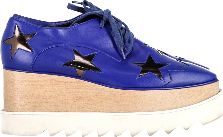 Elyse Platform Sneakers in Blue Leather